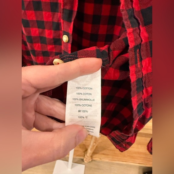 J. Crew Red and Black Casual Button Down Shirt - Picture 4 of 6